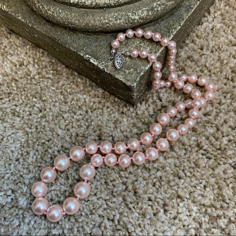 Sterling Silver Faux Pearl Necklace